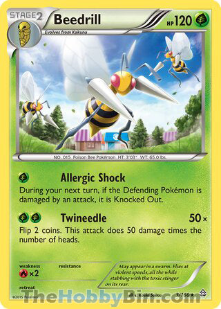 Beedrill Primal Clash Rare #3/160