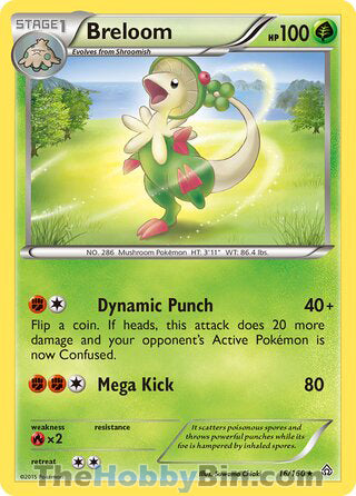Breloom #16/160 Rare - Primal Clash Pokemon card