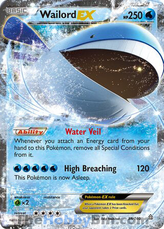 Wailord EX Primal Clash Ultra Rare #38/160