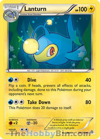 Lanturn #58/160 Uncommon - Primal Clash Pokemon card