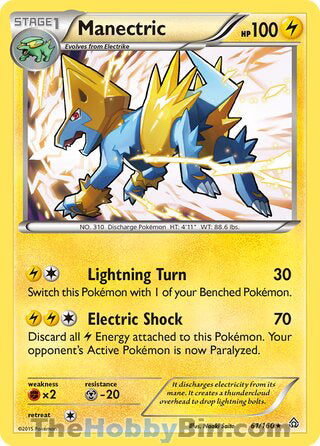 Manectric #61/160 Holo Rare - Primal Clash Pokemon card