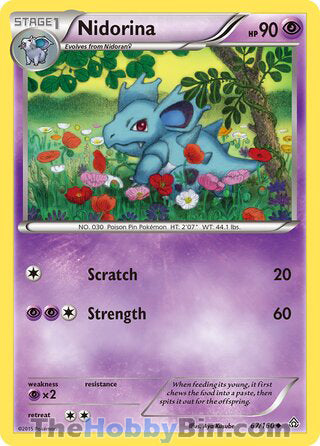 Nidorina #67/160 Uncommon - Primal Clash Pokemon card