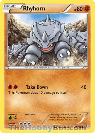 Rhyhorn #74/160 Common - Primal Clash Pokemon card