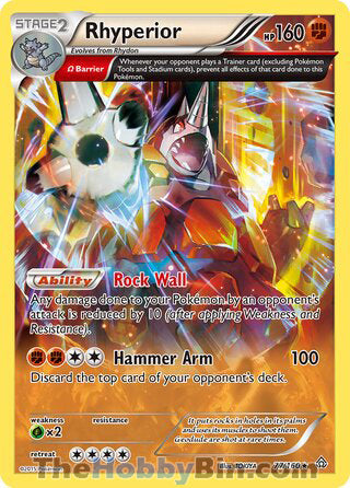 Rhyperior #77/160 Holo Rare - Primal Clash Pokemon card