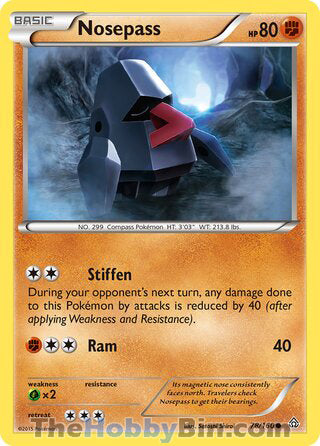 Nosepass #78/160 Common - Primal Clash Pokemon card
