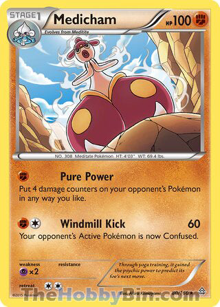 Medicham #80/160 Holo Rare - Primal Clash Pokemon card