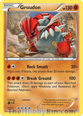 Groudon #84/160 Rare - Primal Clash Pokemon card
