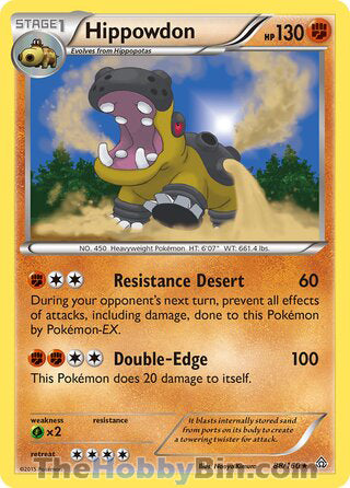 Hippowdon #88/160 Holo Rare - Primal Clash Pokemon card