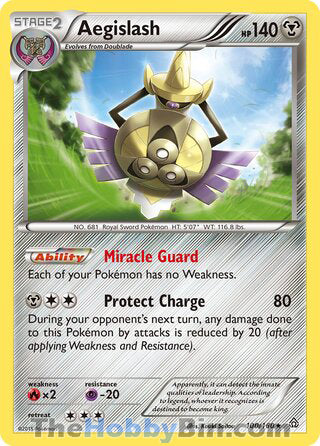 Aegislash #100/160 Holo Rare - Primal Clash Pokemon card