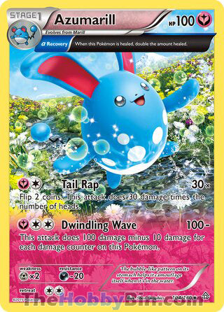 Azumarill #104/160 Holo Rare - Primal Clash Pokemon card