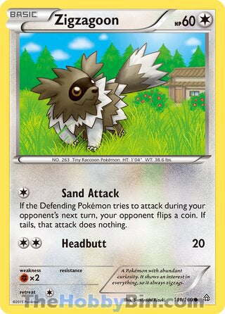 Zigzagoon #111/160 Common - Primal Clash Pokemon card