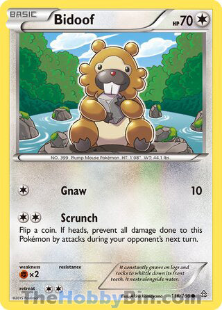 Bidoof #116/160 Common - Primal Clash Pokemon card