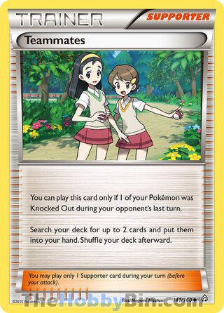 Teammates #141/160 Uncommon - Primal Clash Pokemon card