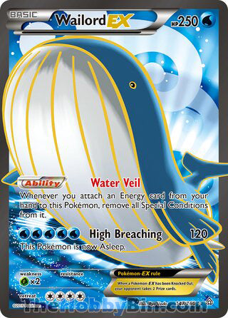 Wailord EX #147/160 Ultra Rare - Primal Clash Pokemon card