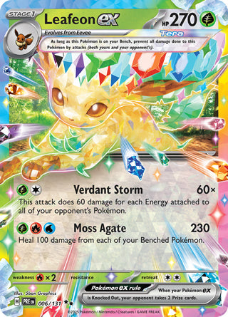 Leafeon ex #6/131 Double Rare - Prismatic Evolutions Pokemon card