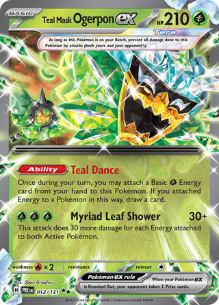 Teal Mask Ogerpon ex #12/131 Double Rare - Prismatic Evolutions Pokemon card