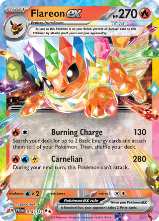 0014 Flareon ex Double Rare Prismatic Evolutions