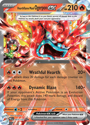 0017 Hearthflame Mask Ogerpon ex Double Rare Prismatic Evolutions