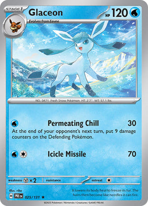 0025 Glaceon Rare Prismatic Evolutions