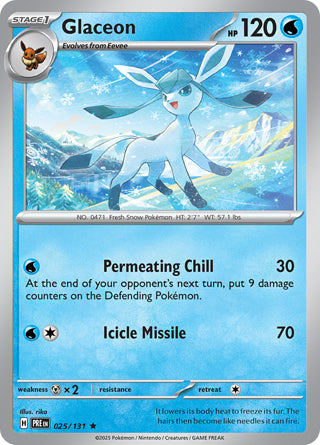 Glaceon #25/131 Rare - Prismatic Evolutions Pokemon card