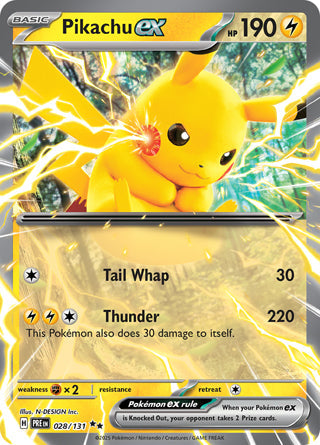 Pikachu ex Prismatic Evolutions Double Rare #028/131