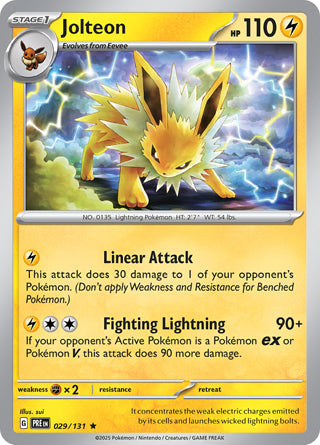 Jolteon #29/131 Rare - Prismatic Evolutions Pokemon card