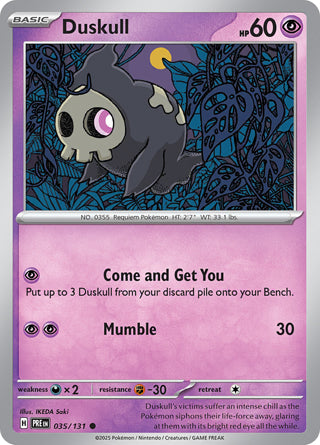 Duskull #35/131 Common - Prismatic Evolutions Pokemon card