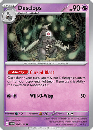 0036 Dusclops Common Prismatic Evolutions