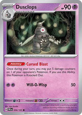 Dusclops #36/131 Common - Prismatic Evolutions Pokemon card