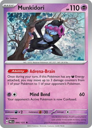 Munkidori #44/131 Rare - Prismatic Evolutions Pokemon card