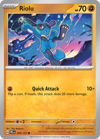 Riolu #50/131 Common - Prismatic Evolutions Pokemon card