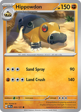 Hippowdon #53/131 Common - Prismatic Evolutions Pokemon card