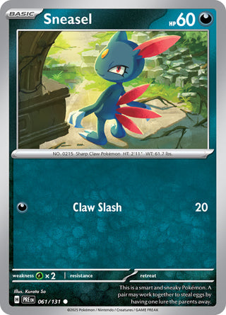 Sneasel #61/131 Common - Prismatic Evolutions Pokemon card