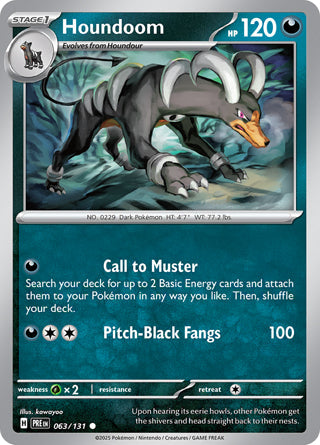 Houndoom #63/131 Common - Prismatic Evolutions Pokemon card