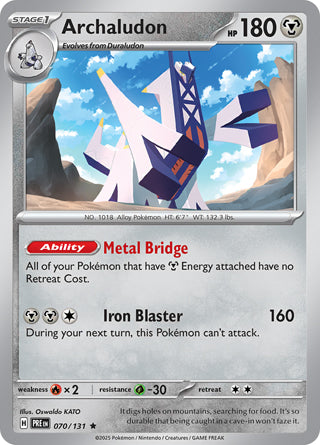 Archaludon #70/131 Rare - Prismatic Evolutions Pokemon card