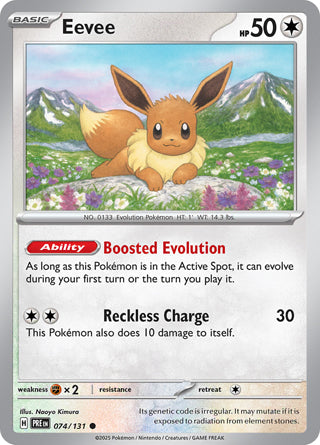 Eevee #74/131 Common - Prismatic Evolutions Pokemon card