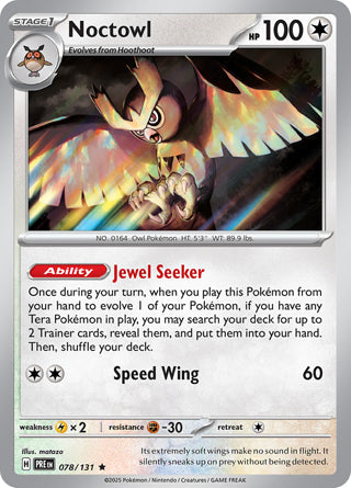 Noctowl #78/131 Rare - Prismatic Evolutions Pokemon card