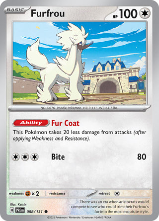 Furfrou #88/131 Common - Prismatic Evolutions Pokemon card