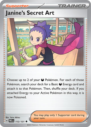 Janine's Secret Art #112/131 Uncommon - Prismatic Evolutions Pokemon card