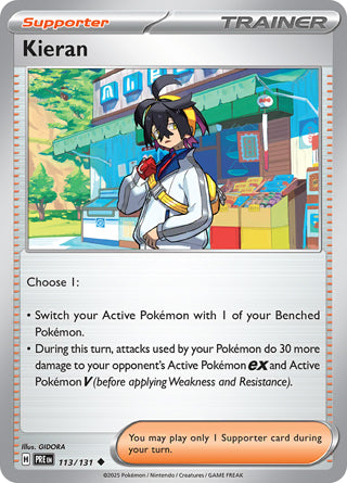 Kieran #113/131 Uncommon - Prismatic Evolutions Pokemon card