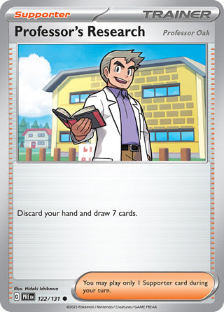 Professor's Research [Professor Oak] #122/131 Common - Prismatic Evolutions Pokemon card