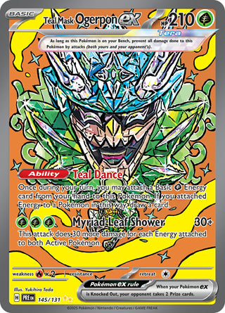 Teal Mask Ogerpon ex Prismatic Evolutions Special Illustration Rare #145/131