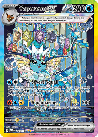 Vaporeon ex #149/131 Special Illustration Rare - Prismatic Evolutions Pokemon card