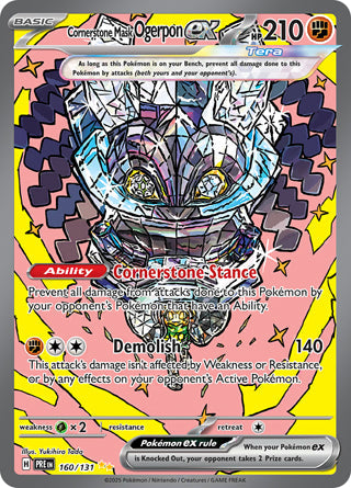 Cornerstone Mask Ogerpon ex #160/131 Special Illustration Rare - Prismatic Evolutions Pokemon card