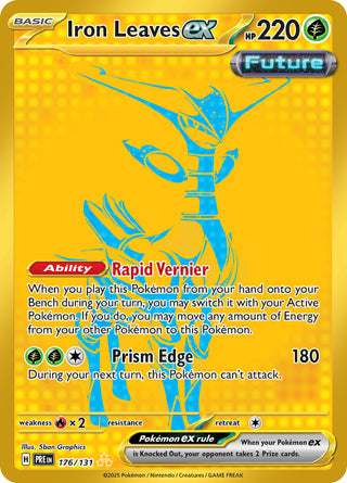 Iron Leaves ex #176/131 Hyper Rare - Prismatic Evolutions Pokemon card
