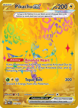Pikachu ex #179/131 Hyper Rare - Prismatic Evolutions Pokemon card