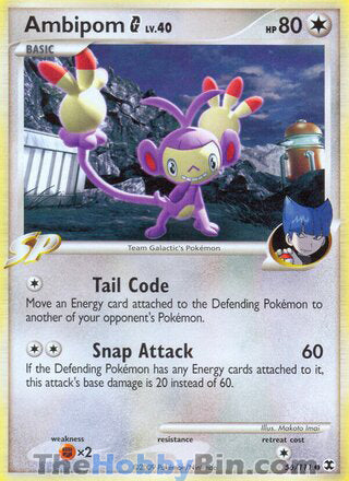 Ambipom G #56/111 Common - Rising Rivals Pokemon card