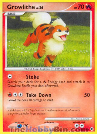 Growlithe #63/111 Common - Rising Rivals Pokemon card