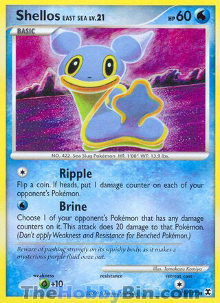 Shellos East Sea #79/111 Common - Rising Rivals Pokemon card