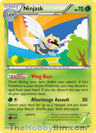 Ninjask #10/108 Uncommon - Roaring Skies Pokemon card